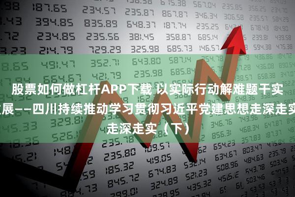 股票如何做杠杆APP下载 以实际行动解难题干实事抓发展——四川持续推动学习贯彻习近平党建思想走深走实（下）